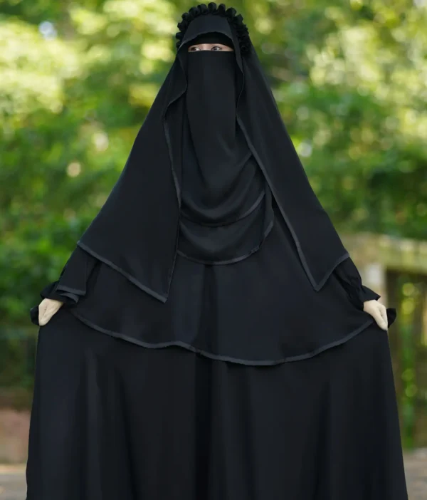 Muslima Bourka Pure Black Premium - Image 3